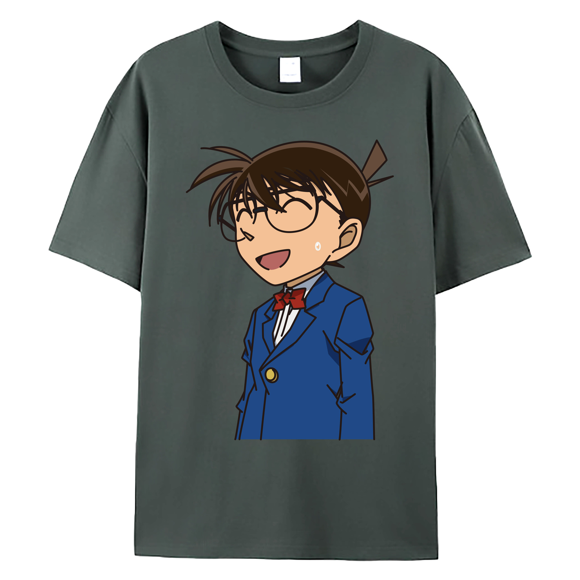 （画像用） 名探偵コナン 江戸川 コナン Detective Conan Conan Edogawa 綿100％ メンズ半袖Tシャツ｜肌触りやわらか＆通気性
